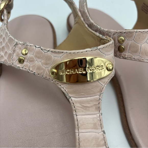 Michael Kors Blush Sandals with Gold Accents - Picture 2 of 10